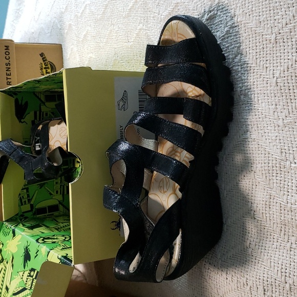 Fly London Shoes - Fly London - Yeba 895 - black wedge sandals size 40